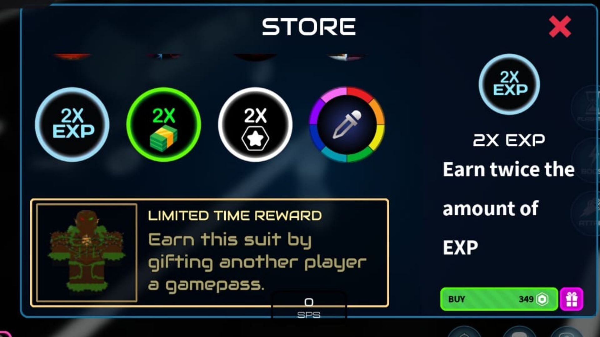 The 2X EXP gamepass can also be gifted (Image via Roblox)